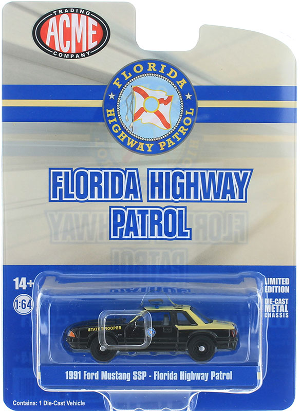 Acme GL-51494 1/64 Scale Florida Highway Patrol - 1991 Ford Mustang SSP