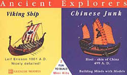 Glencoe Models 3301 Ancient Explorers: 1/240 Viking & 1/72 Chinese Junk Ships