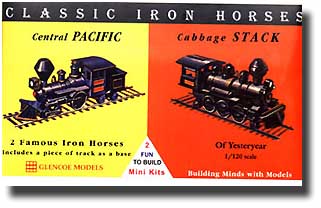 Glencoe Models 3602 1/120 Classic Iron Horses: Central Pacific & Cabbage Stack Locomotives