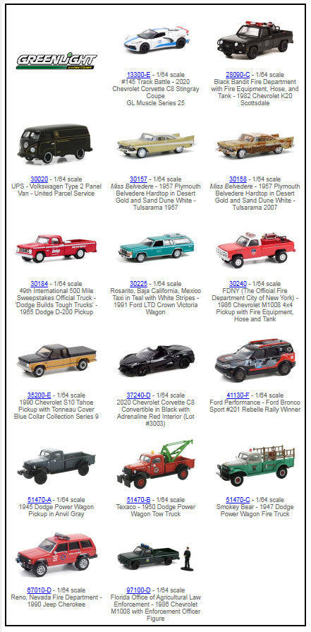 Greenlight GLPACKAGE1 1/64 Scale 1/64 Scale Greenlight Package $315+ Retail Value!