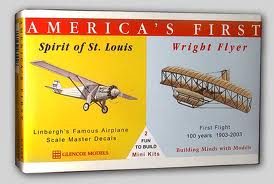 Glencoe Models 3102 America's First: 1/110 Spirit of St. Louis Aircraft & 1/100 Wright Flyer BiPlane
