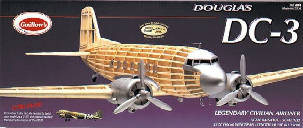 Guillows 804 35-1/2" Wingspan DC3 Civilian Kit