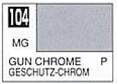 Mr Hobby Paints 104 Lacquer Based Metallic Gloss Gun Chrome 10ml Bottle (6/Bx)