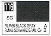 Mr Hobby Paints 116 Lacquer Based Semi-Gloss Black Gray RLM66 10ml Bottle (6/Bx)