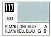 Mr Hobby Paints 117 Lacquer Based Semi-Gloss Light Blue RLM76 10ml Bottle (6/Bx)