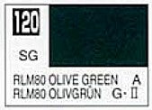 Mr Hobby Paints 120 Lacquer Based Semi-Gloss Olive Green RLM80 10ml Bottle (6/Bx)