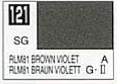 Mr Hobby Paints 121 Lacquer Based Semi-Gloss Brown Violet RLM81 10ml Bottle (6/Bx)