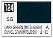 Mr Hobby Paints 124 Lacquer Based Semi-Gloss Dark Green Mitsubishi 10ml Bottle (6/Bx)