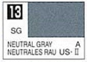 Mr Hobby Paints 13 Lacquer Based Semi-Gloss Neutral Gray 10ml Bottle (6/Bx)