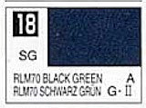 Mr Hobby Paints 18 Lacquer Based Semi-Gloss Black Green RLM70 10ml Bottle (6/Bx)