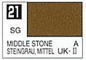 Mr Hobby Paints 21 Lacquer Based Semi-Gloss Middle Stone 10ml Bottle (6/Bx)