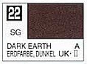 Mr Hobby Paints 22 Lacquer Based Semi-Gloss Dark Earth 10ml Bottle (6/Bx)