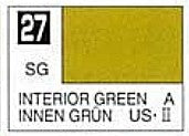 Mr Hobby Paints 27 Lacquer Based Semi-Gloss Interior Green 10ml Bottle (6/Bx)