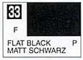 Mr Hobby Paints 33 Lacquer Based Flat Black 10ml Bottle (6/Bx)