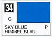 Mr Hobby Paints 34 Lacquer Based Gloss Sky Blue 10ml Bottle (6/Bx)