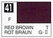 Mr Hobby Paints 41 Lacquer Based Flat Red Brown 10ml Bottle (6/Bx)