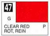 Mr Hobby Paints 47 Lacquer Based Gloss Clear Red 10ml Bottle (6/Bx)