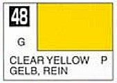 Mr Hobby Paints 48 Lacquer Based Gloss Clear Yellow 10ml Bottle (6/Bx)