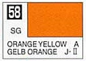 Mr Hobby Paints 58 Lacquer Based Semi-Gloss Orange Yellow 10ml Bottle (6/Bx)