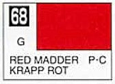 Mr Hobby Paints 68 Lacquer Based Gloss Red Madder 10ml Bottle (6/Bx)