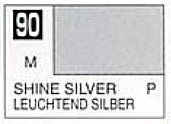 Mr Hobby Paints 90 Lacquer Based Metallic Shine Silver 10ml Bottle (6/Bx)