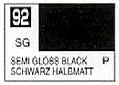 Mr Hobby Paints 92 Lacquer Based Semi-Gloss Black 10ml Bottle (6/Bx)