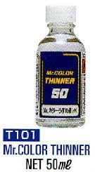 Mr Hobby Paints T101 Thinner 50ml Glass Bottle (12/Bx)