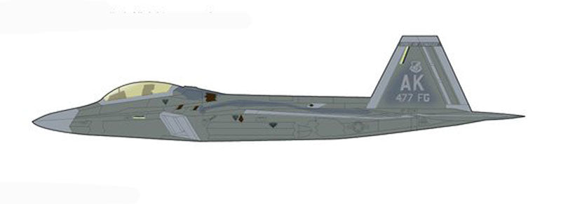 Hobby Master HA2824 1/72 Scale F-22A Raptor - 477 FG