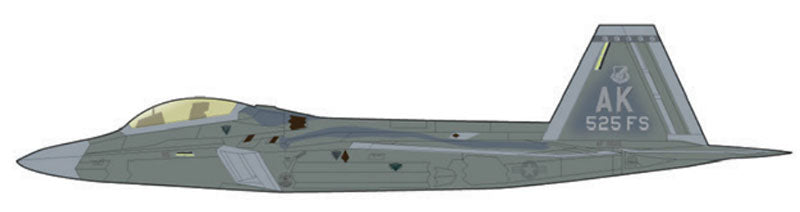 Hobby Master HA2825 1/72 Scale F-22A Raptor - 3rd FW 525 FS Elmendorf
