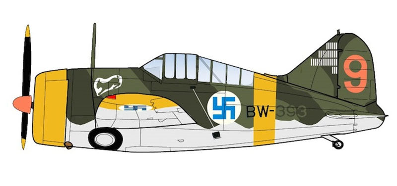 Hobby Master HA7013 1/48 Scale Brewster Buffalo - BW393 3/LeLv 24 Flown by