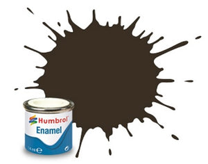 Humbrol 10 14ml. Enamel Gloss Service Brown Tinlets (6)