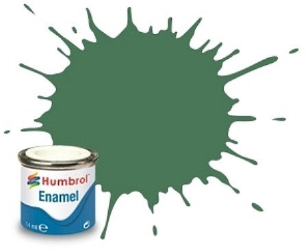 Humbrol 101 14ml. Enamel Matte Mid Green Tinlets (6)