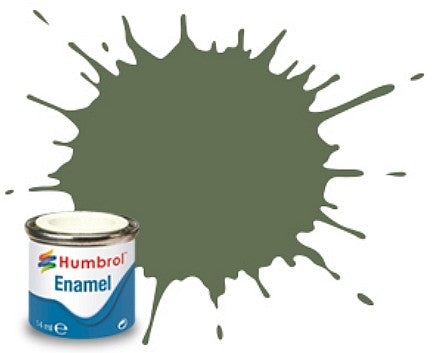 Humbrol 102 14ml. Enamel Matte Army Green Tinlets (6)