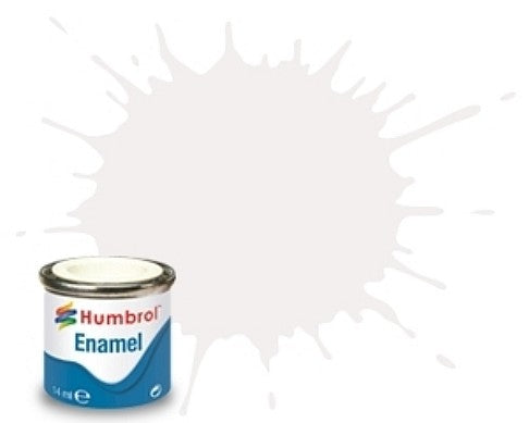 Humbrol 130 14ml. Enamel Satin White Tinlets (6)