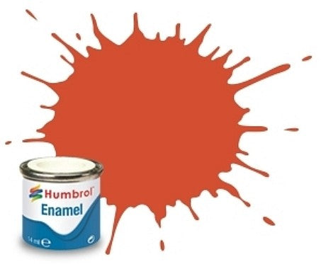 Humbrol 132 14ml. Enamel Satin Red Tinlets (6)