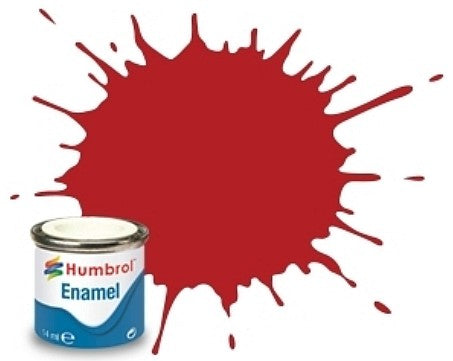 Humbrol 153 14ml. Enamel Matte Insignia Red Tinlets (6)