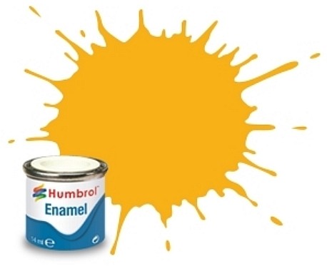 Humbrol 154 14ml. Enamel Matte Insignia Yellow Tinlets (6)