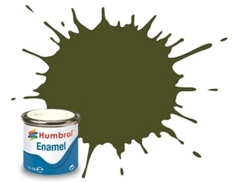 Humbrol 155 14ml. Enamel Matte Olive Drab Tinlets (6)