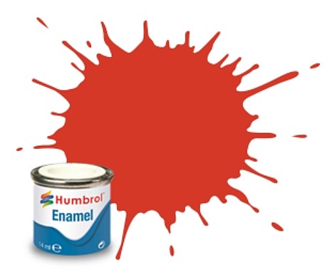 Humbrol 174 14ml. Enamel Satin Signal Red Tinlets (6)