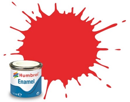 Humbrol 209 14ml. Enamel Gloss Fire Orange Tinlets (6)