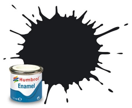 Humbrol 21 14ml. Enamel Gloss Black Tinlets (6)