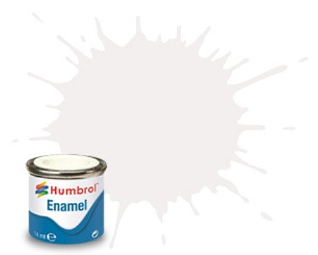 Humbrol 22 14ml. Enamel Gloss White Tinlets (6)