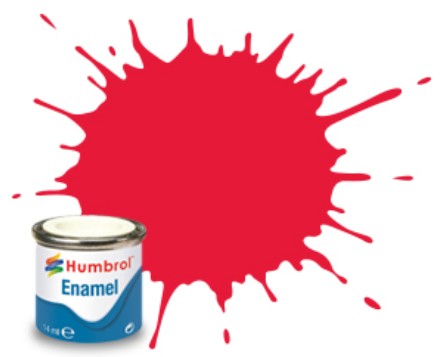 Humbrol 238 14ml. Enamel Gloss Arrow Red Tinlets (6)