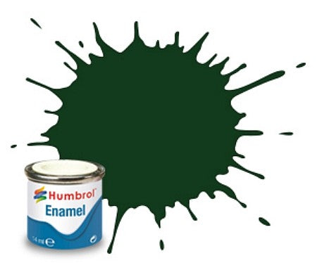 Humbrol 3 14ml. Enamel Gloss Brunswick Green Tinlets (6)