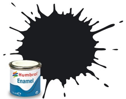 Humbrol 33 14ml. Enamel Matte Black Tinlets (6)