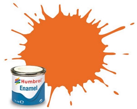 Humbrol 46 14ml. Enamel Matte Orange Tinlets (6)