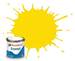 Humbrol 69 14ml. Enamel Gloss Yellow Tinlets (6)