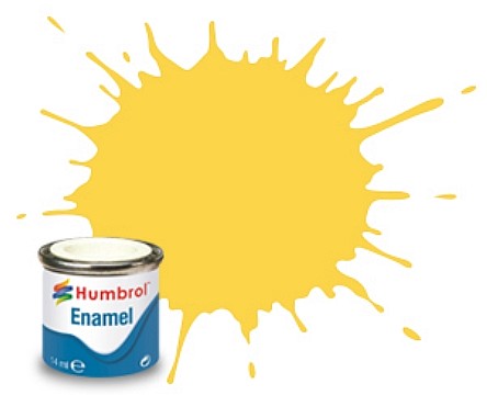 Humbrol 74 14ml. Enamel Matte Linen Yellow Tinlets (6)