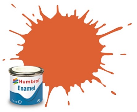 Humbrol 82 14ml. Enamel Matte Orange Lining Tinlets (6)