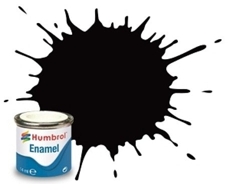 Humbrol 85 14ml. Enamel Satin Coal Black Tinlets (6)
